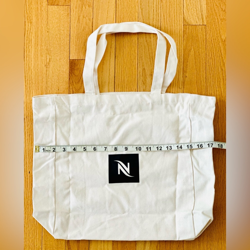 Nespresso Upcycled Canvas Tote Bag Cream-Colored NWT - Picture 7 of 9